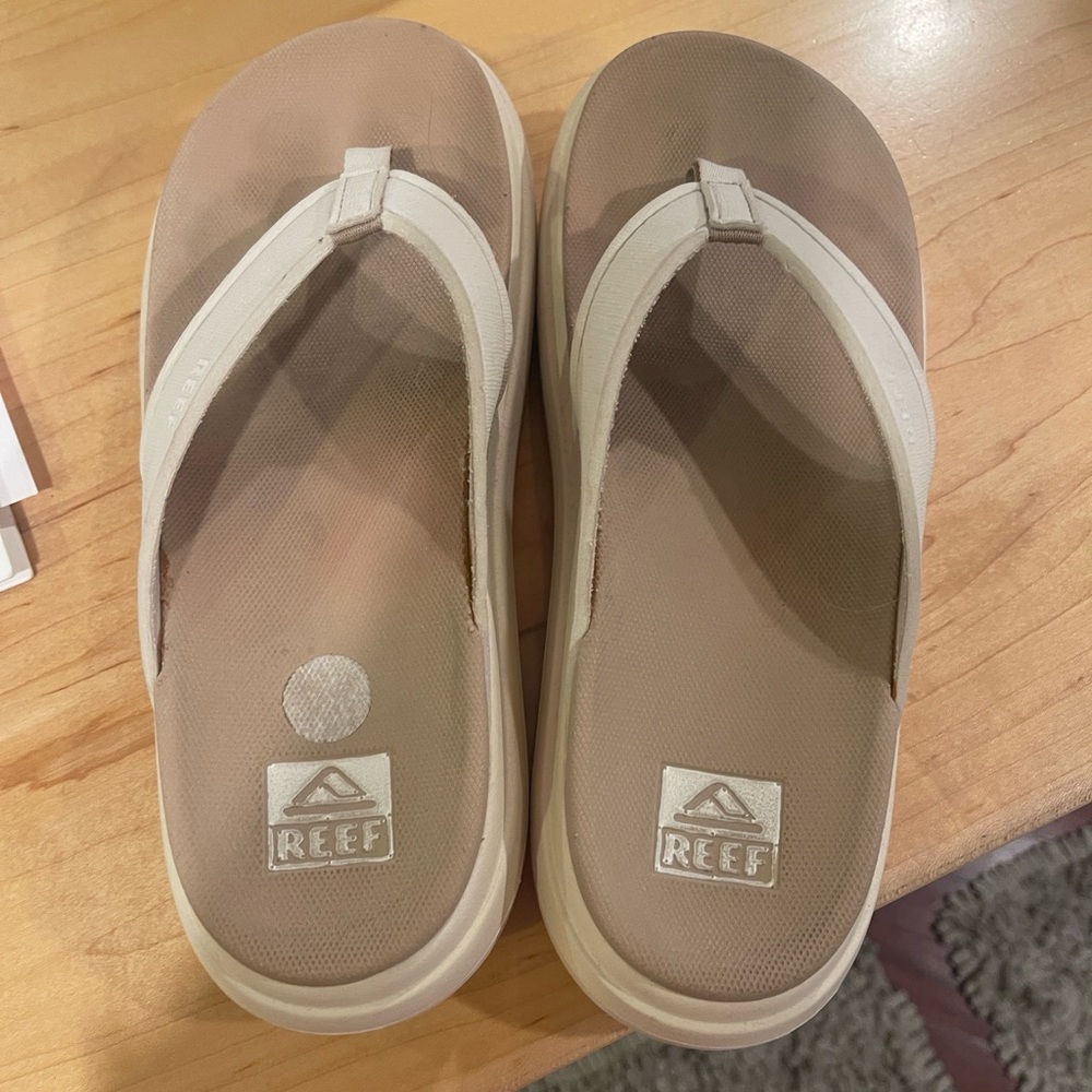 Reef Cream and Tan Sandals